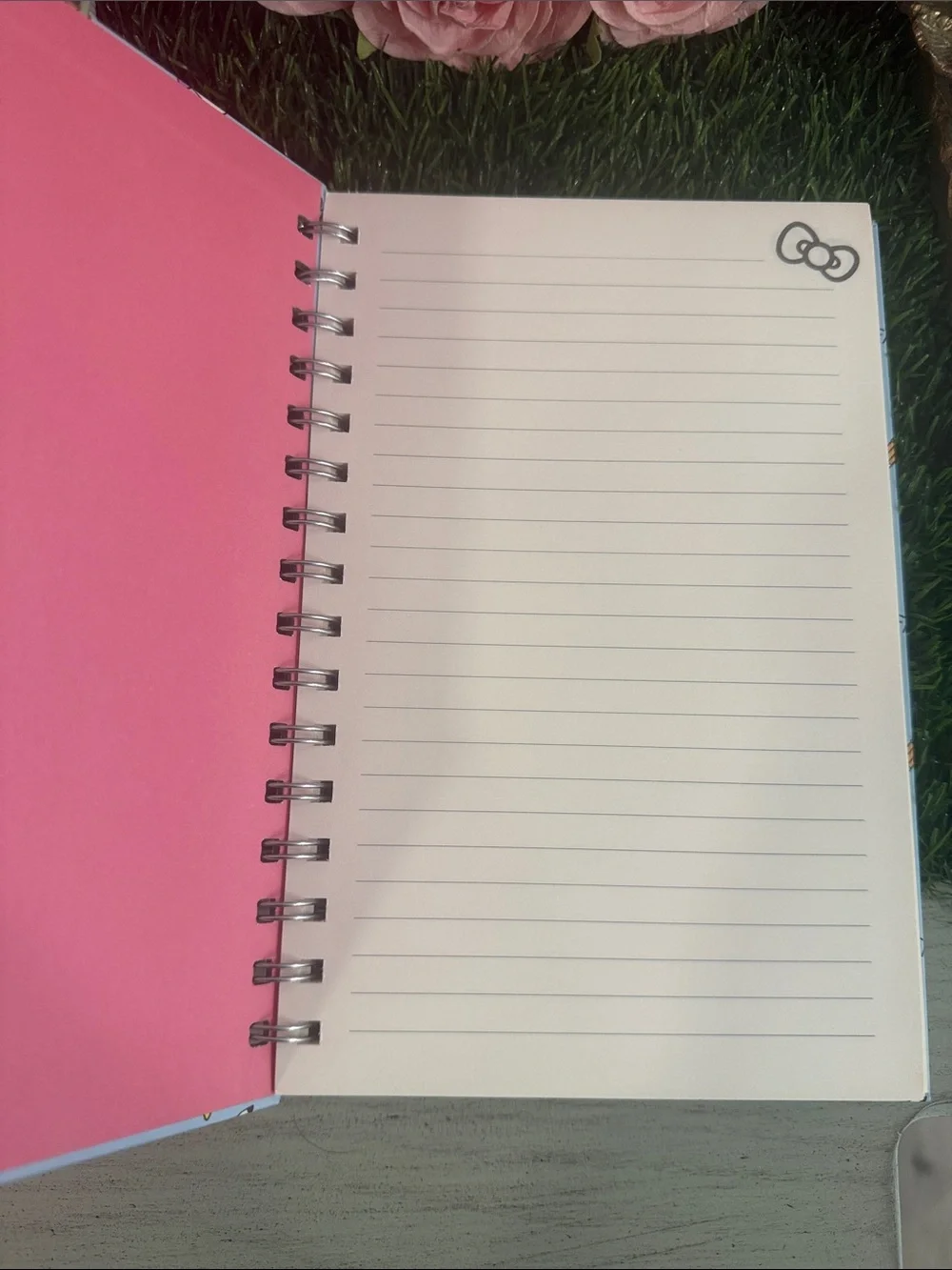 Sanrio Hello Kitty Light Blue Spiral Notebook with Character Pattern